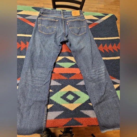 Levi’s 501 Premium Big E Jeans Mens 35x32 Blue Denim Button Fly Dark Wash - Picture 5 of 11